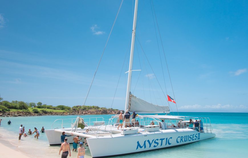 catamaran sail snorkel and beach cruise antigua